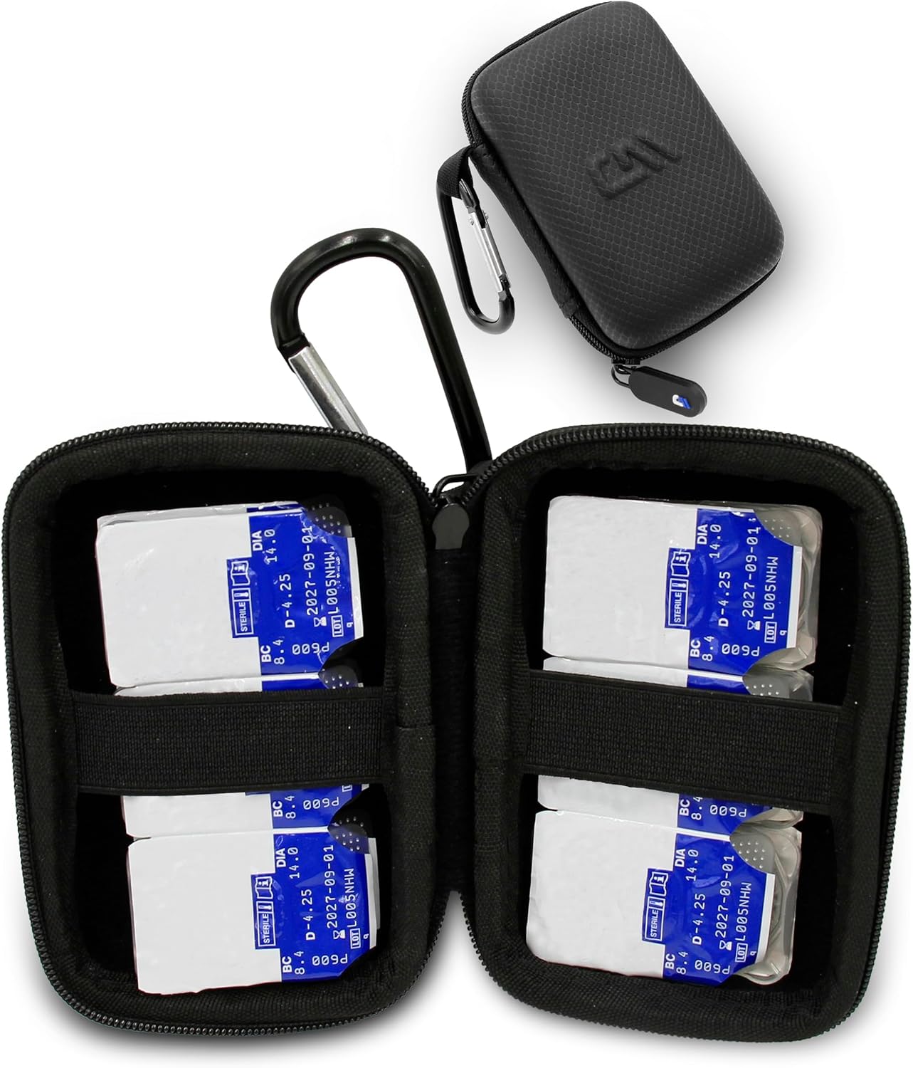 CASEMATIX Travel Case for Contact Lenses Fits 12 Daily Disposable Contacts in a