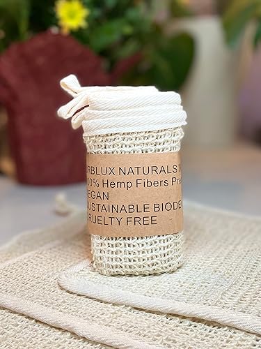 Miniatura 3 de URBLUX Juego de toallas exfoliantes de cáñamo hipoalergénicas naturales baño y ducha (12 x 12) paño facial corporal transpirable de secado rápido,