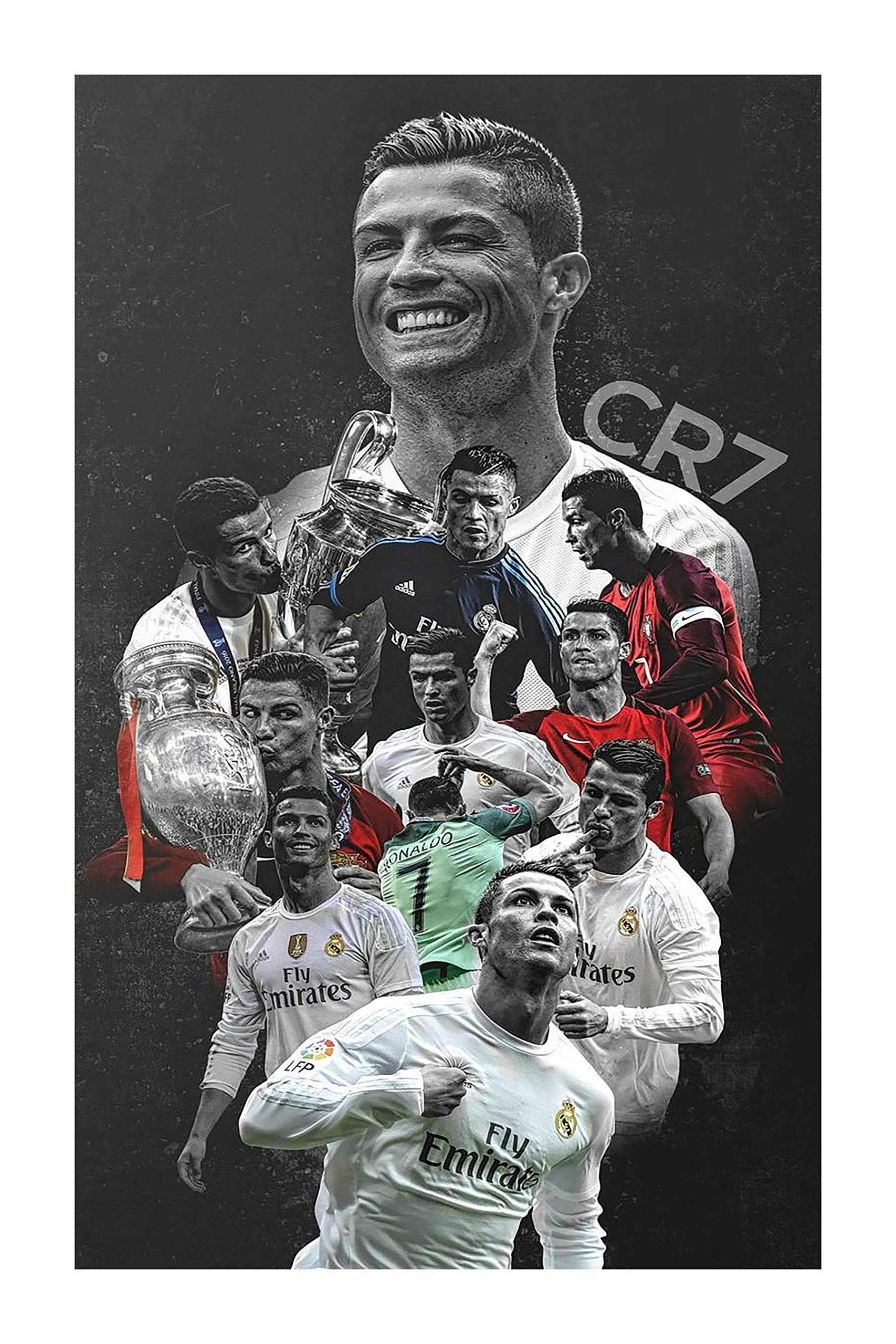 HK PRINTS Cristiano Ronaldo Wall Sticker for Room (45X30 CM, 170 GSM, Multicolour) - Pack of 1-image-9