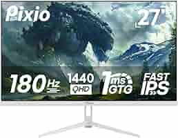 PX278WAVEWhite180Hz WQHD Fast IPS ホワイト Pixio PX278 Wave White Gaming Monitor | 27 inch 1440p 180Hz