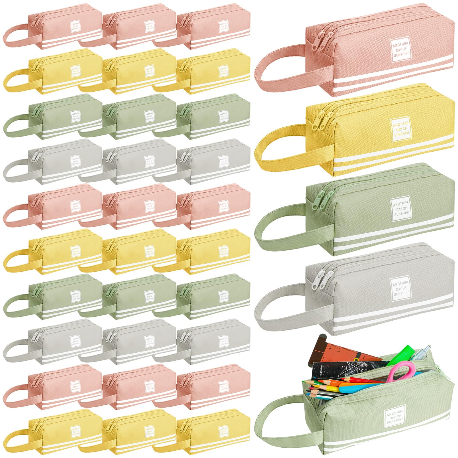 Teling Estuche de Gran Capacidad, Colorido y portátil, con asa, Bolsa de cosméticos, Oficina, papelería, Organizador para Adolescentes, Escuela, niñas, niños, Hombres, Mujeres, Adultos, Estudiantes,