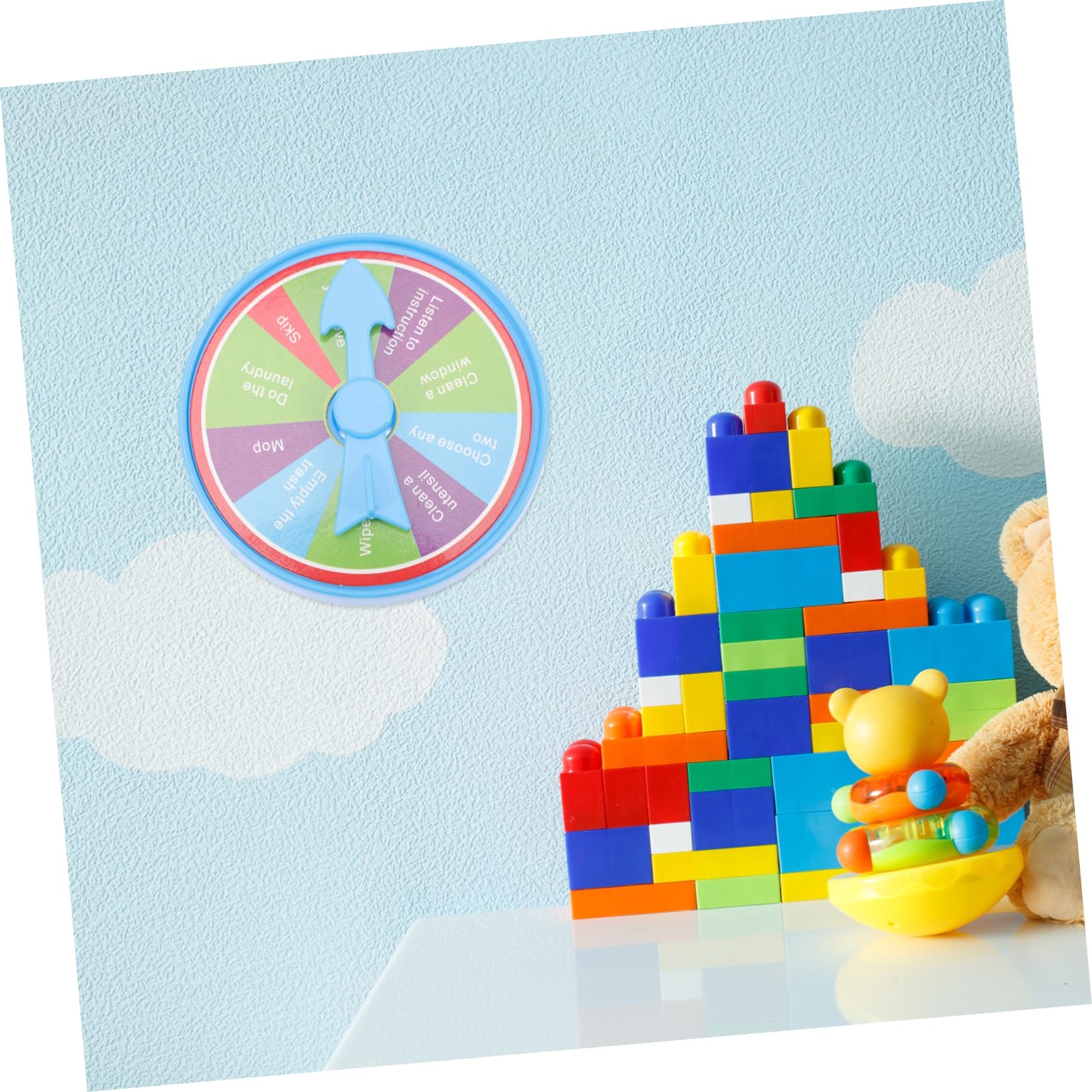 ORFOFE Interactive Parent-Child Game Turntable 10 Sets Rotating Wheel Toys Tabletop Fortune Wheel for Classroom Office Family Gatherings