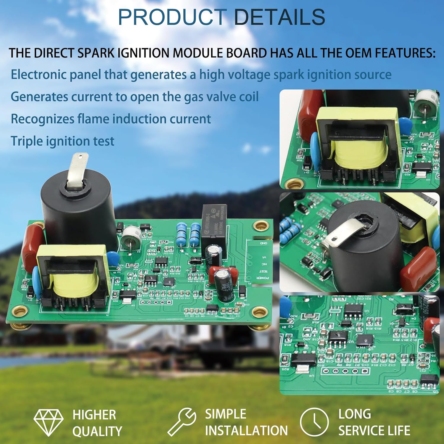 12 Volt DC 520814 Ignition Control Circuit Module Board Igniter Module | Replaces 520871 520820 33550L AP4896608|Fit for RV Suburban Furnace & Water Heater SW4D SW6D SW10D SW12D SW16D (with lid)