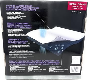 Protect-A-Bed Mattress Protector Waterproof, Breathable, Tencel Lyocell Top Available in Queen & King Sizes (Queen)