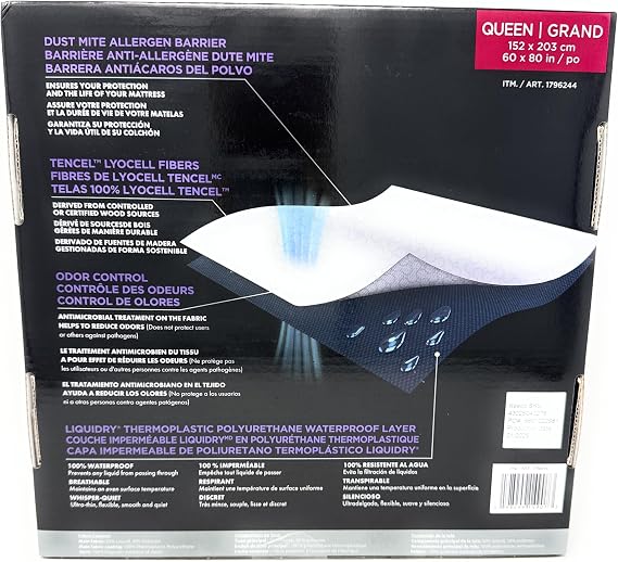 Protect-A-Bed Mattress Protector Waterproof, Breathable, Tencel Lyocell Top Available in Queen & King Sizes (Queen)