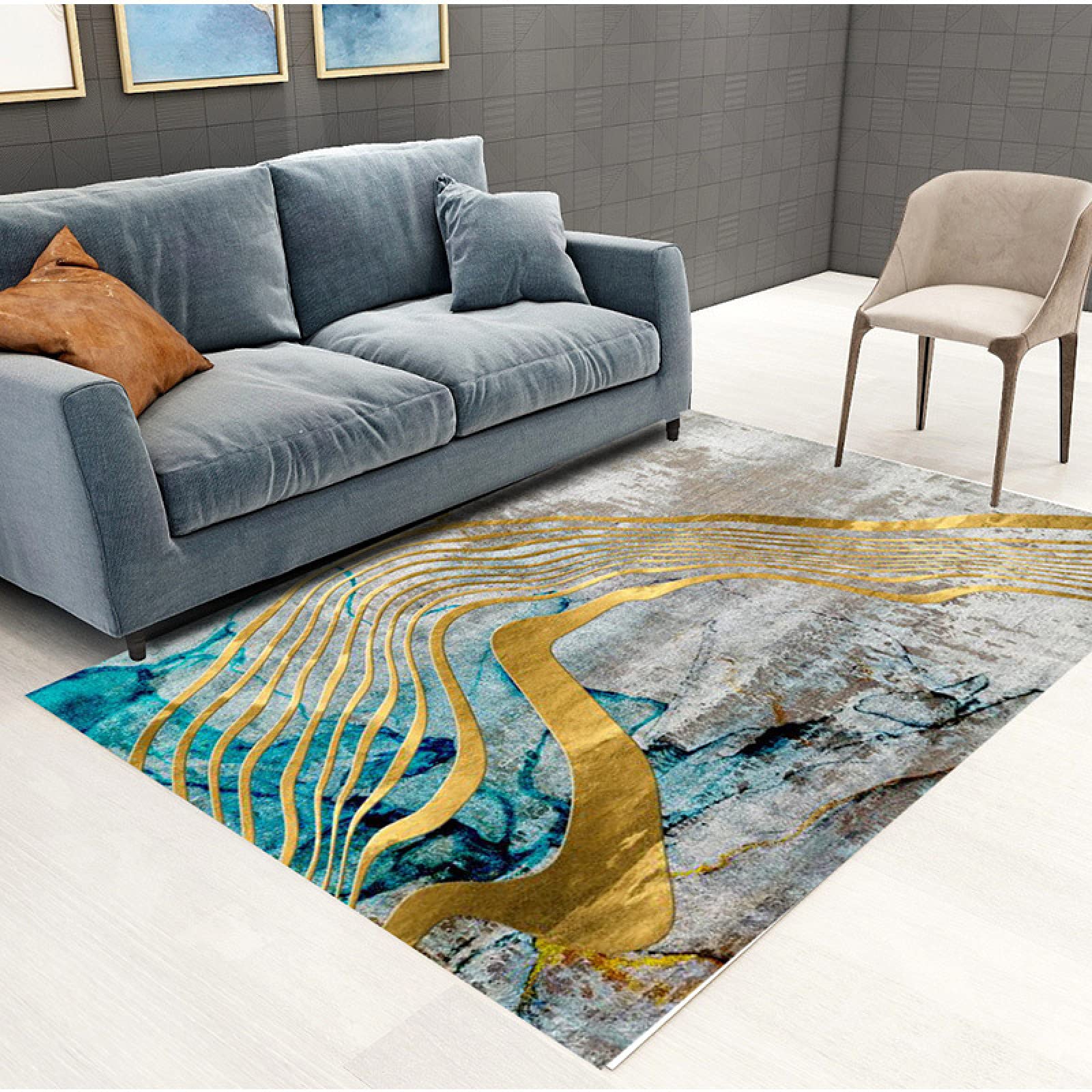 Tapis nordique moderne pour une décoration d'intérieur cosy en chambre