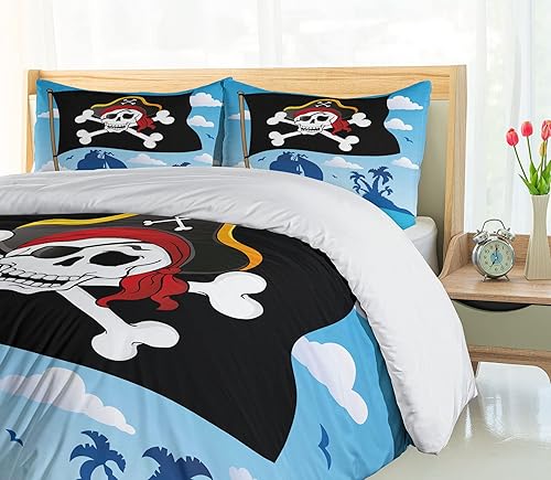 Miniatura 449 de Ambesonne Juego de funda de edredón de brújula, ilustración de mapa del mundo, marinero marítimo, equipo de vida monocromático, juego de ropa