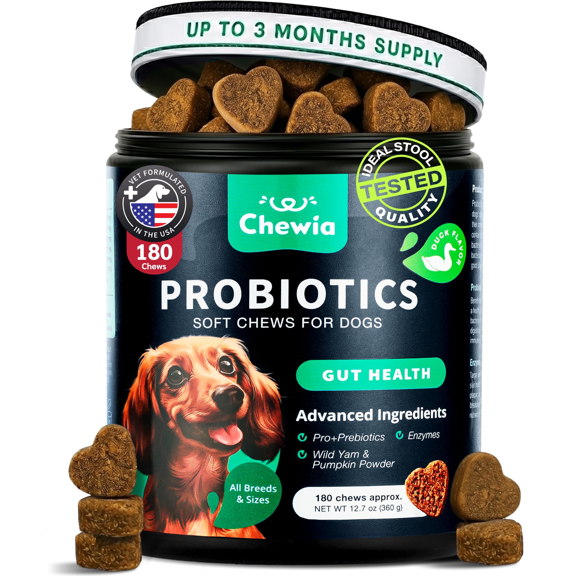 Probiotics for Dogs Gut &amp; Digestive Health, Itchy Skin &amp; Yeast Support