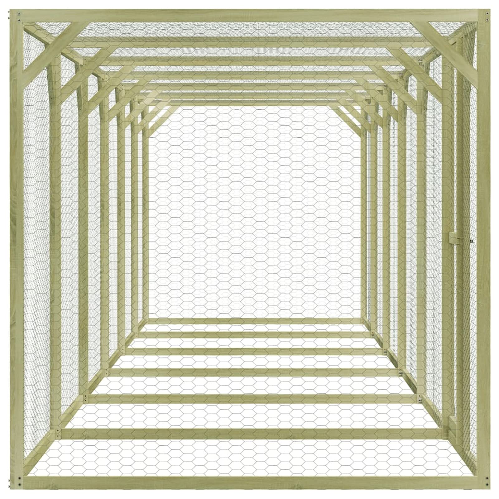 BAZZI Jaula gallinero para gallinas de exterior, valla para gallinas, jaula para gallinas, gallinero 1,5 x 9 x 1,5 m de madera de pino impregnado