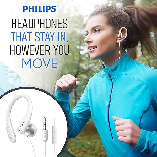 Miniatura 4 de PHILIPS Auriculares sobre la oreja, auriculares flexibles envolventes, auriculares alrededor de la oreja con micrófono detrás de la oreja, perfectos