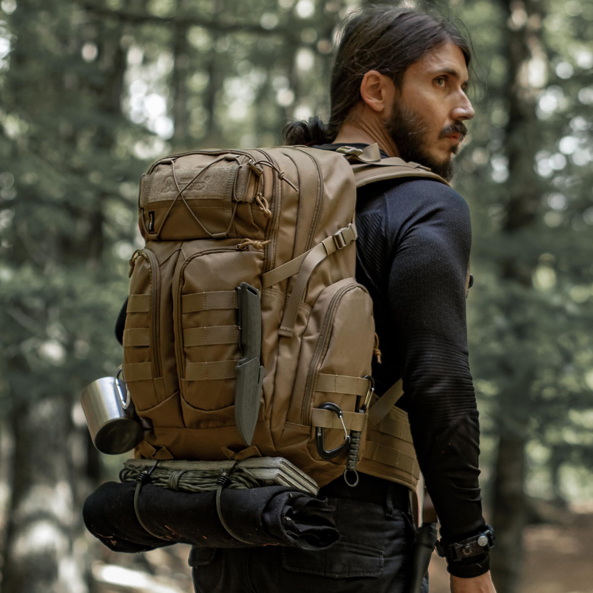 Mardingtop 40L Militärrucksack Molle System Taktischer Rucksack | für Herren aus Cordura Wanderrucksack für Outdoor, Trekking, Bergsteigen