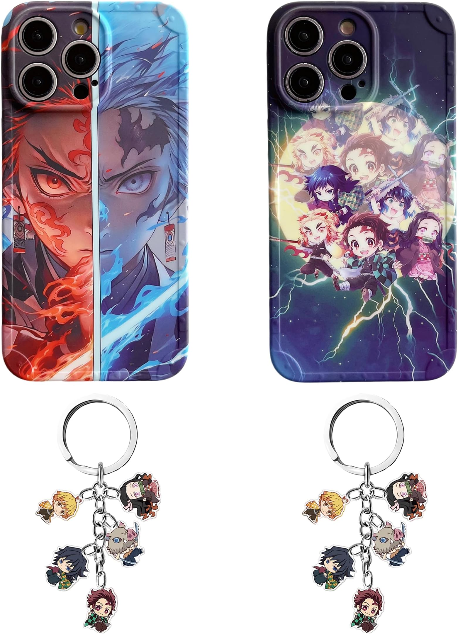 Anime Phone Case for iPhone 14 Pro Max,Cartoon Phone Case Compatible with iPhone 14/15/14Pro/15Pro Max,Shockproof Silicone Phone Back Cover Come with Keychain,Style2