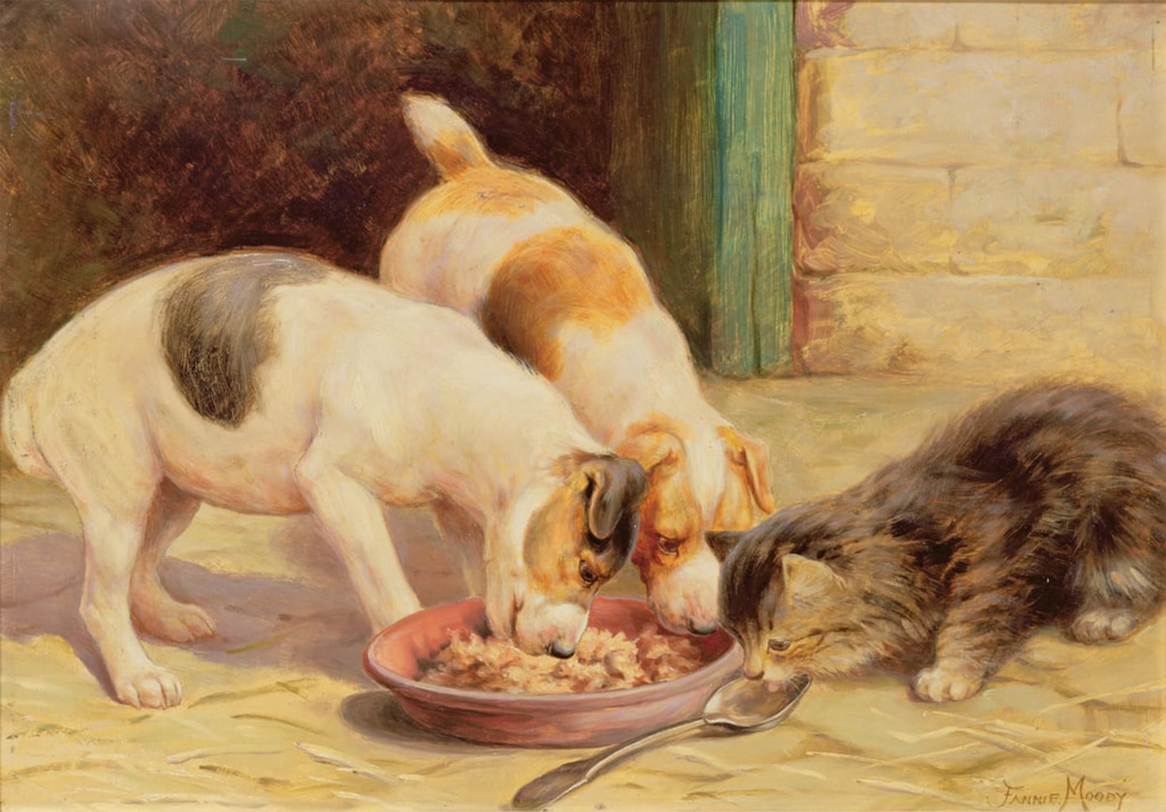 ARTXLXXBN Famous Painting Canvas Artwork Graffiti Print Supper Time by Fannie Portrait Canvas Image for Home Decor 60x90cm