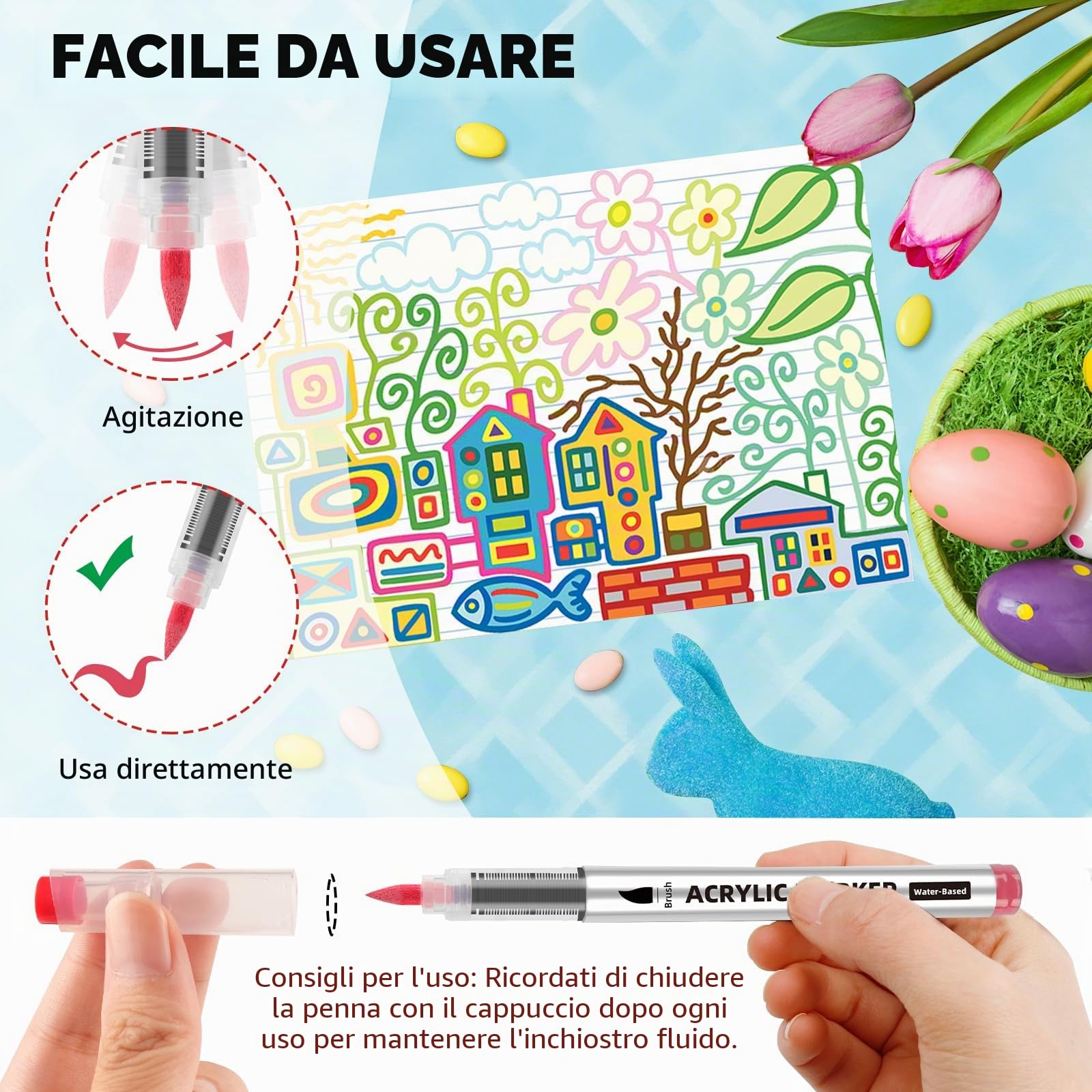colpart Pennarelli acrilici per pietre, impermeabili, 168 colori, per dipingere pietre, a doppia punta, pennarello permanente per plastica, vetro, legno, ceramica, metallo, pneumatici, tela.