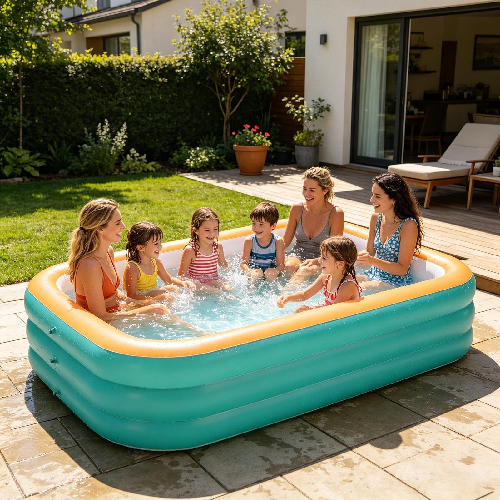 Genérico Piscina familiare, piscina gonfiabile a 3 strati, per esterni