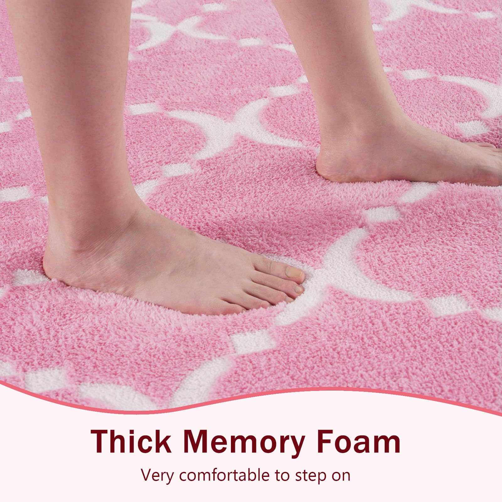 YJ.GWL Soft Shag Geometric Area Rug for Girls Bedroom, 4x6 Feet Pink Cozy Modern Indoor Memory Foam Carpet, Washable Fluffy Rugs for Living Room Kids Nursery Playroom Dorm Decor Floor Mat