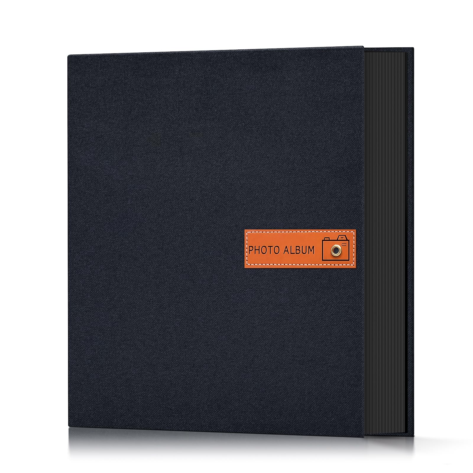 Popotop Album na zdjęcia, 4 x 6, 200 kieszeni z etykietą, czarne, pionowe i poziome kieszenie, płócienna książka obrazkowa w twardej okładce, na ślub, podróż, rocznicę, urodziny, do szkoły