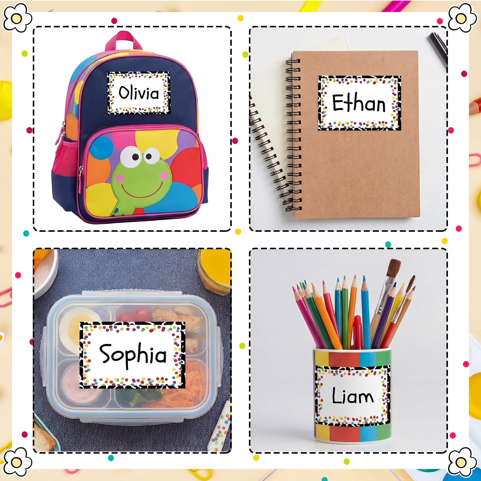 Tenceur 180 Stück bunte selbstklebende Etiketten für Notizbuch, 8,9 x 6,3 cm, Regenbogen-dekorative Etiketten für Büro, Zuhause, Bücher, Klassenzimmer, Organisationsbedarf