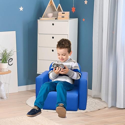 Miniatura 2 de Qaba - Juego de mesa y sillas infantiles de PVC multifuncionales 2 en 1 Azul,Rosado,https://www.amazon.com/dp/undefined