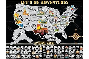 Scratch Off Map of USA, All 63 National Parks Scratch Map
