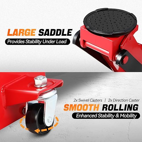 Miniatura 5 de Auto Dynasty Gato de piso de perfil bajo de 4 toneladas, gato hidráulico de acero resistente para automóvil con bomba de elevación rápida de