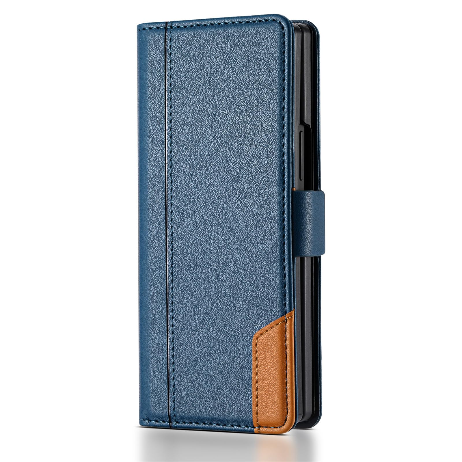 Etui biznesowe do Samsung Galaxy Z Fold 8 Ultra, magnetyczne zamknięcie, portfel, skórzane etui na karty, folio, stojąca powłoka, miękka TPU ochrona krawędzi, ochrona przed upadkiem (niebieskie)