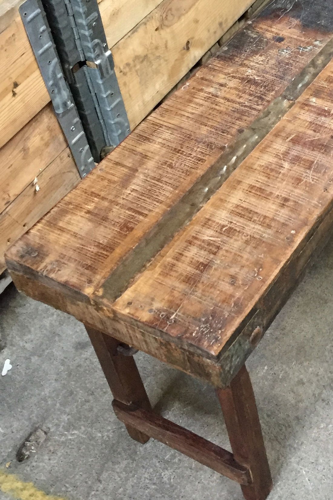 STUFF Vintage Bank Klappbank aus Altholz Holz - Holzbank Sitzbank klappbar Maße: ca. 120x36x45 cm (LxDxH)