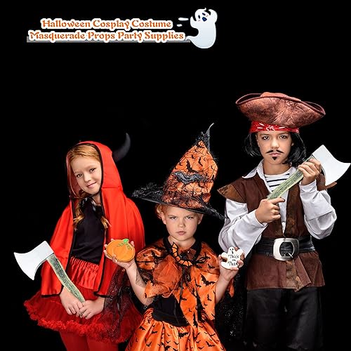 Miniatura 6 de Paquete de 4 juguetes de hacha de espuma de Halloween, accesorios realistas para leñador, carnicero, disfraz de Halloween, suministros de fiesta de