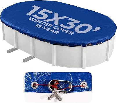 Blue Wave Arctic Armor 15x30-ft Oval Above Ground Pool Winter Cover, Blue