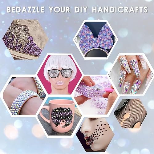 Miniatura 6 de Diamantes de imitación de perlas semicirculares, 2.16 oz (60 g) de tamaño mixto, cristales de parte trasera plana, perlas de diamantes de imitación