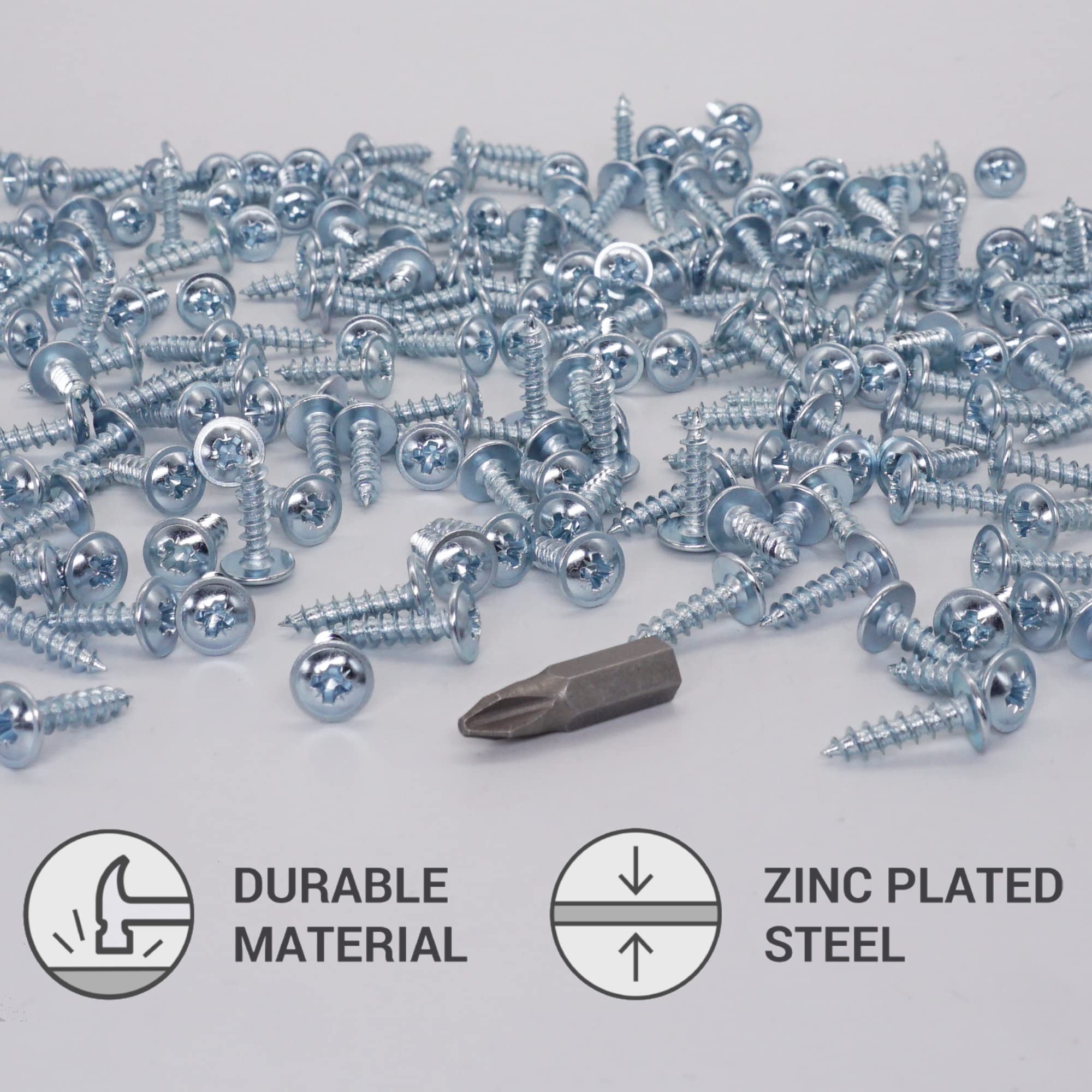 Viti Per Legno Zincate 4.0x20mm - Confezione 100 Pezzi, Testa Traliccio, Autofilettanti