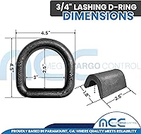 Vista 4 de Mega Cargo Control Anillo en D forjado soldado resistente, anclaje de amarre para remolque de 3/4 pulgadas para camión, RV, carga - MBS: 26400