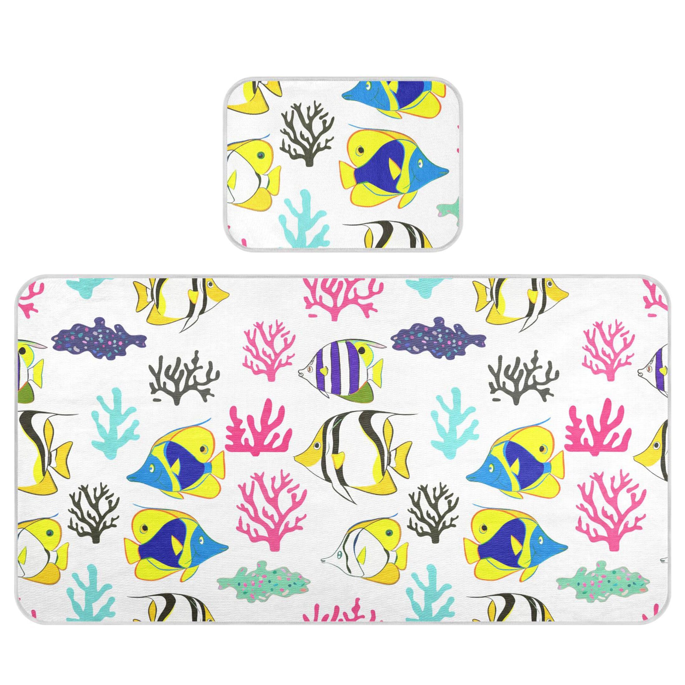 Takiito Fish Coral Baby Cooling Mattress Pad, Soft & Breathable Cooling Mat Keep Baby Cool in Summer 28x52 in, Nursery Essential