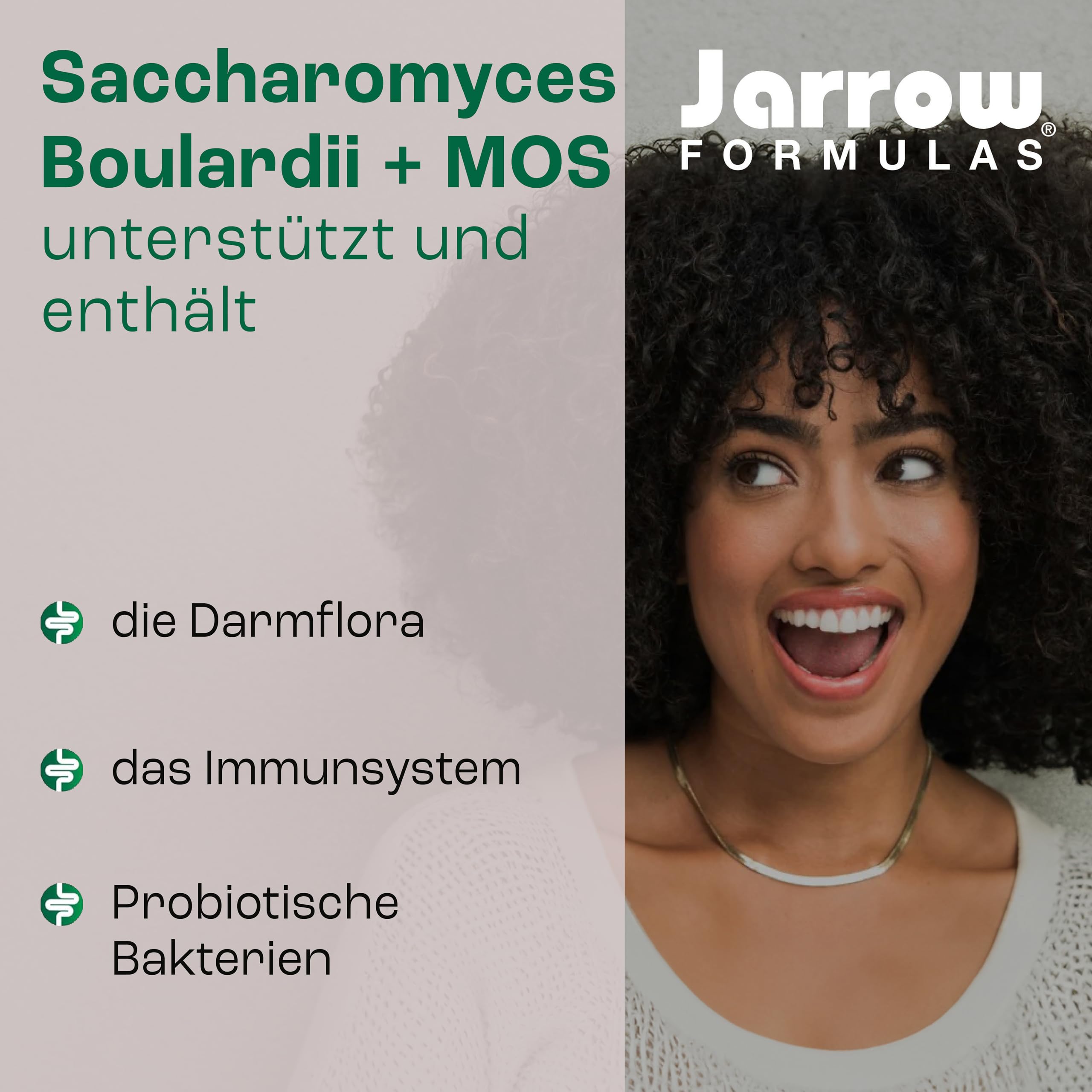 Jarrow Formulas, Saccharomyces Voulardii plus MOS, 90 vegane Kapseln, 250mg (5 Mrd. KBE) Saccharomyces boulardii & 200mg MOS-Hefefraktion je Dosis, Glutenfrei, Sojafrei, GMO frei, Geschmacksneutral