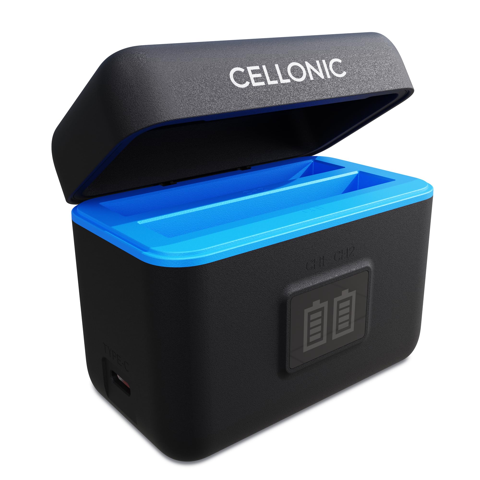 CELLONIC Custodia di ricarica USB a 2 slot compatibile con Insta360 X4 – cavo USB da 60 cm incluso
