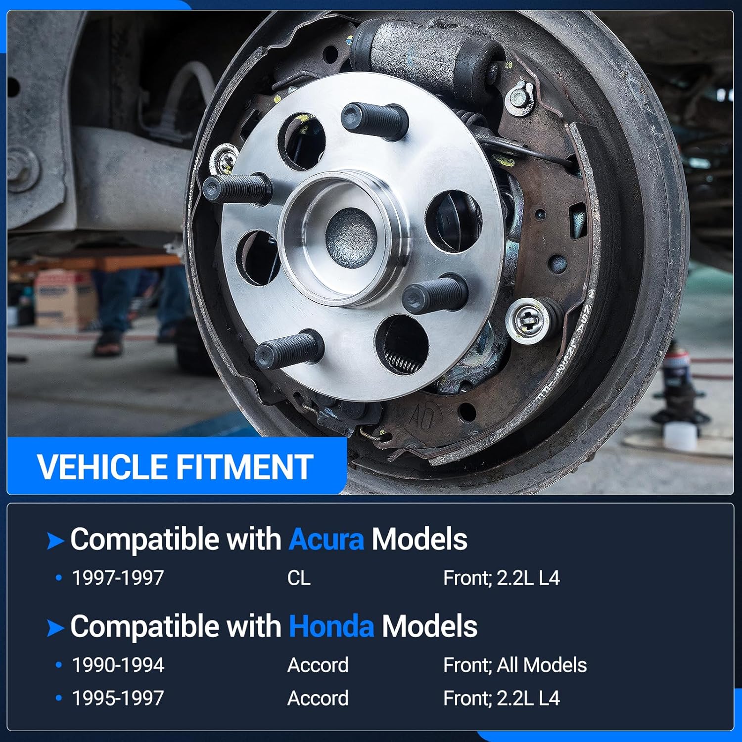 Autoround 513098 Pair 2 Front Wheel Hub and Bearing Assembly fit for Honda Accord 1990-1997, Acura CL 1997 2.2L Only