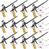 Vista 15 de Pistola aislante de espuma en aerosol profesional (2 pistolas de espuma + 8 boquillas), pistola de espuma expandible recubierta de teflón, pistola