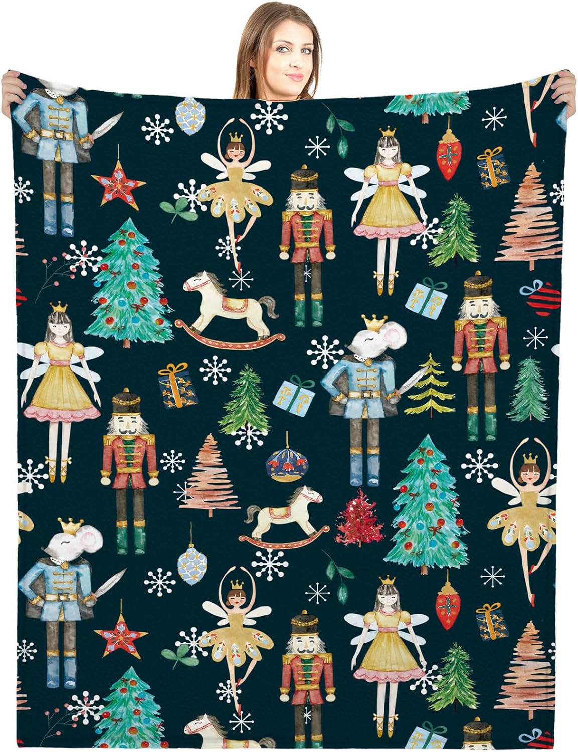 Buryeah Christmas Nutcracker Throw Blanket Soldier Prince