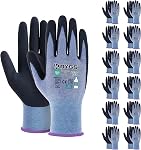 KAYGO Work Gloves Women, Latex Coated, KGE19L, Recycled Material | Excellent Grip, Reduces Hand Fatigue, Lightweight and Durable. Great For Gardening, Warehouse, DIY