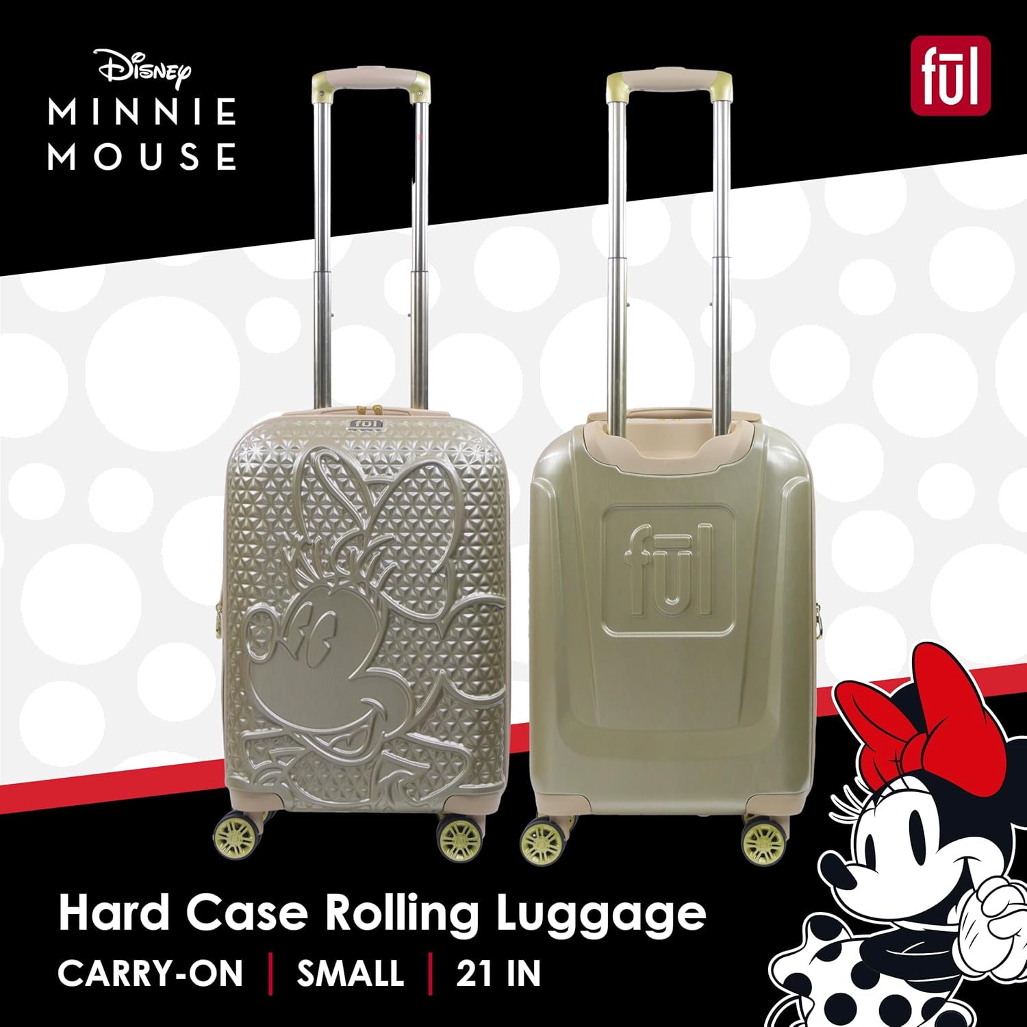 FUL Disney Minnie Mouse Carry On Luggage, Textured Botswana Ubuy