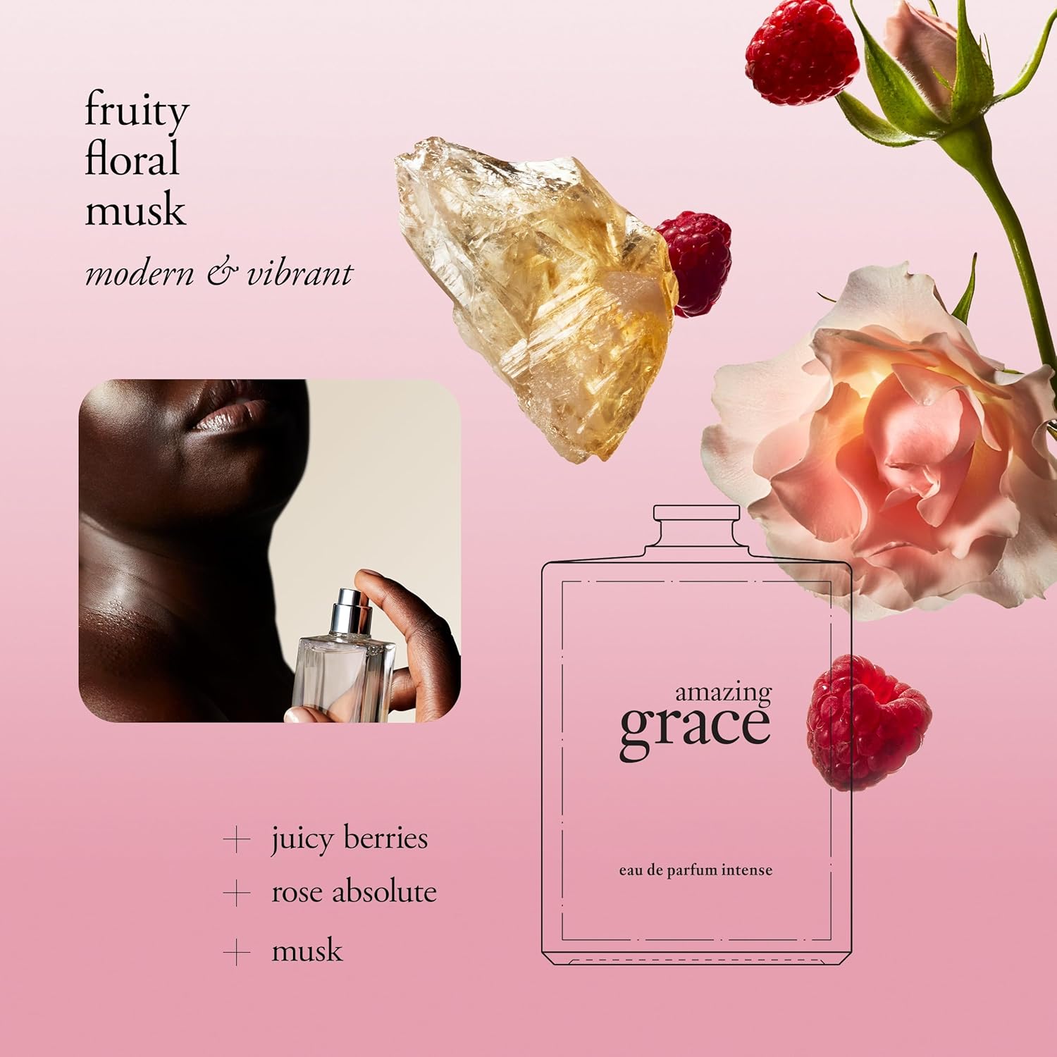 philosophy amazing grace eau de parfum intense - fruity & floral women's perfume - with notes of juicy berries, rose absolute & musk - long lasting fragrance - Image 3