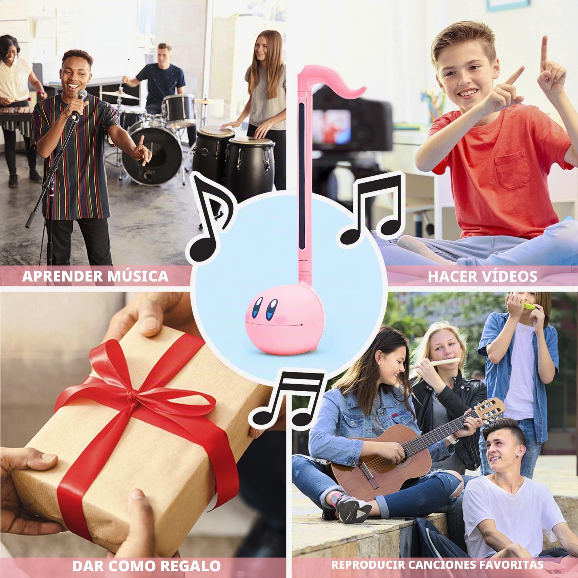 Otamatone Regular Kirby, Instrumento Musical Electrónico Japonés Sintetizador Portátil Sensibles al Tacto Musicales Instrumentos Regalo Niños Adolescentes Adultos Cumpleaños Juego Juguetes Geniales