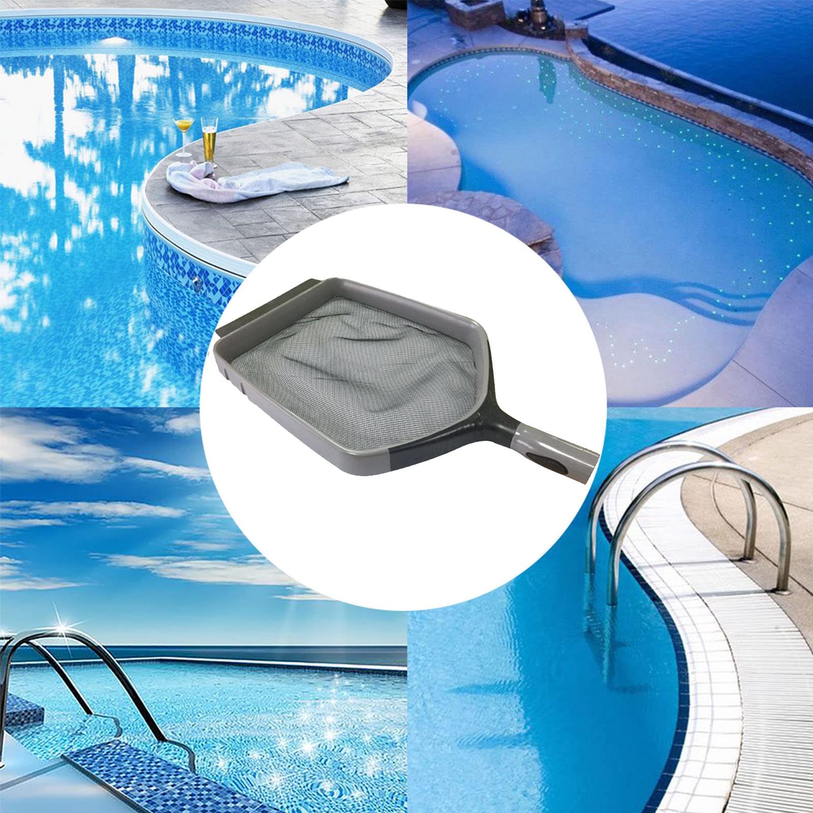 SRHIMEOS Rete da Piscina, Schiumatoio Retino Piscina Professionale per Pulizia Piscina Foglie e Detriti, per Pulizia Piscina, laghetto, Fontana o Acquario