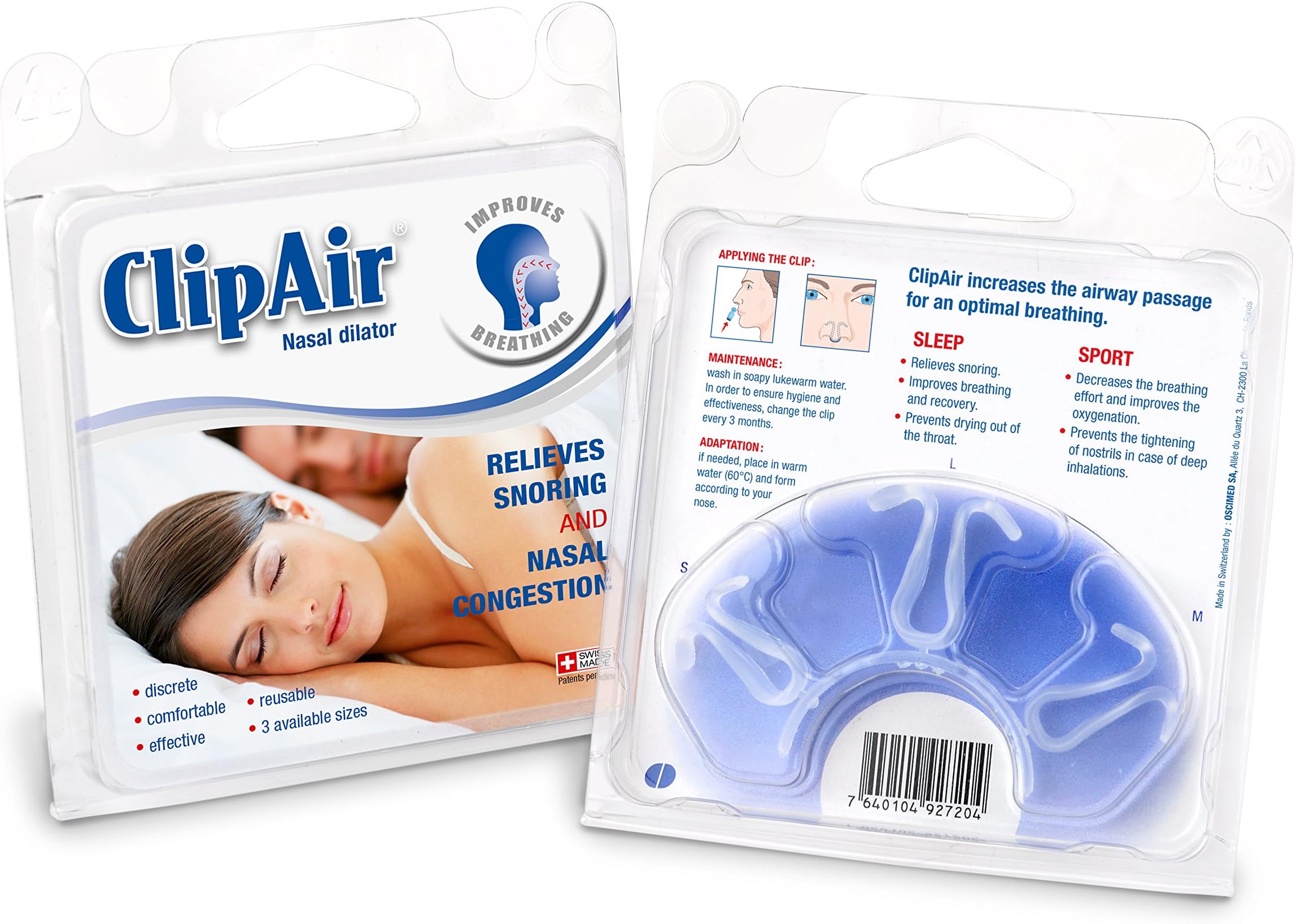 Anti Snoring Nasal Dilator - Snore Solution - Nose Sleep Aid for Breathing - BPA Free - Sleep Solution - Snoring Remedy - S/M/L Pack - by OSCIMED