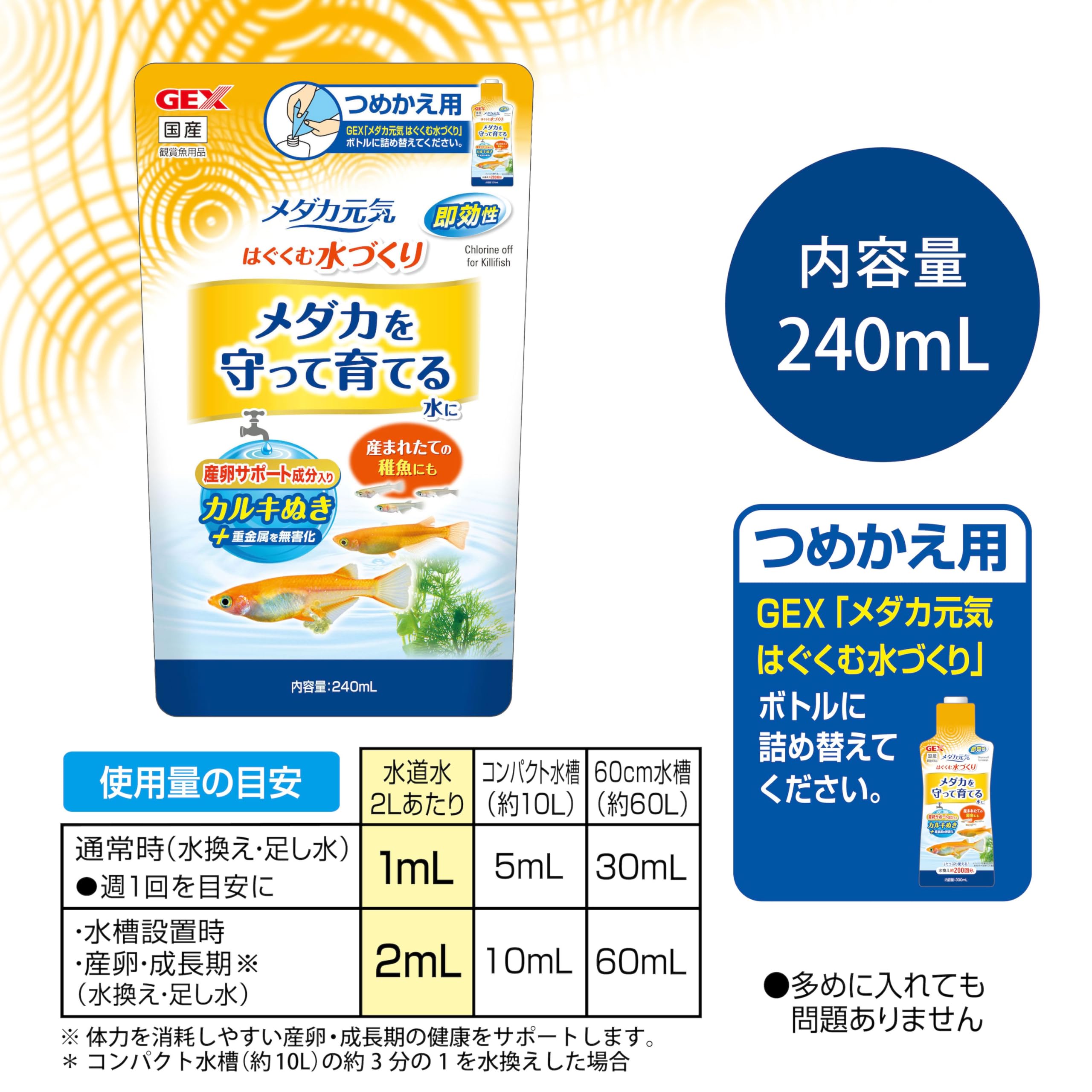Amazon.co.jp: ジェックス GEX メダカ元気 はぐくむ水づくり 計量