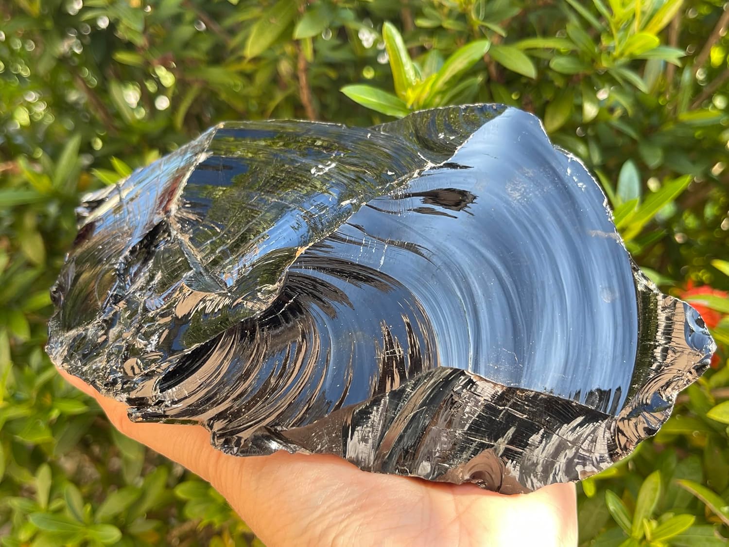GAF TREASURES Extra Large Black Obsidian Rough Stones, 3-10" Natural Black Obsidian, Raw Black Obsidian Rock (4-5 lb)