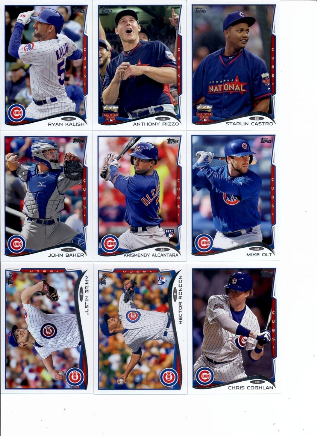 2014 Topps Update Baseball Card Team Set - Chicago Cubs : Including Anthony Rizzo , Arismendy Alcantara , Chris Coghlan , Hector Rondon , John Baker , Justin Grimm , Mike Olt , Ryan Kalish , Starlin Castro , , ,