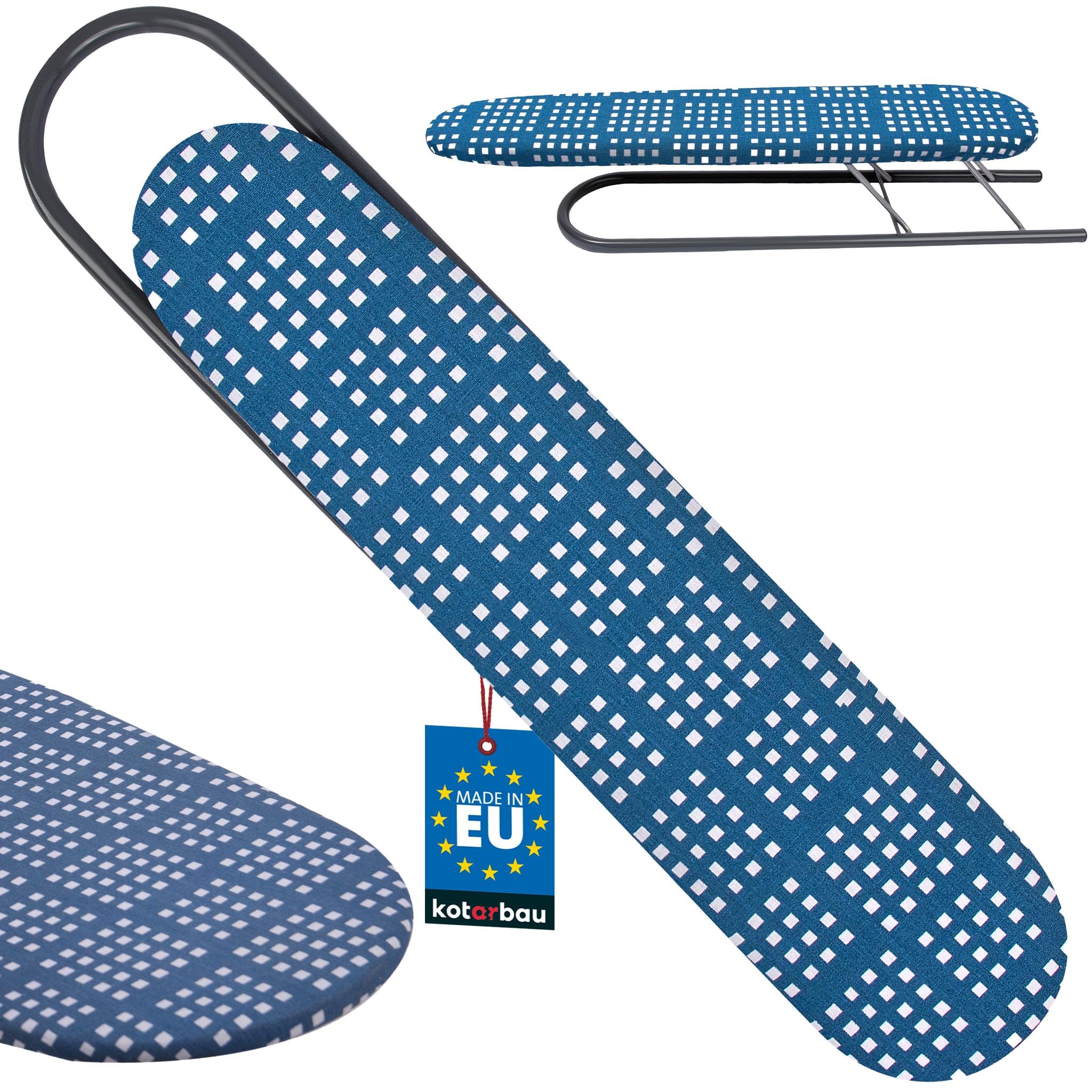 KOTARBAUยฎ Sleeve Ironing Board - Sleeve Board - Ironing Board for Sleeves - 50 x 11 cm - for Ironing Shirts or Blouse Sleeves Small Ironing Board - Protective Cover - Blue