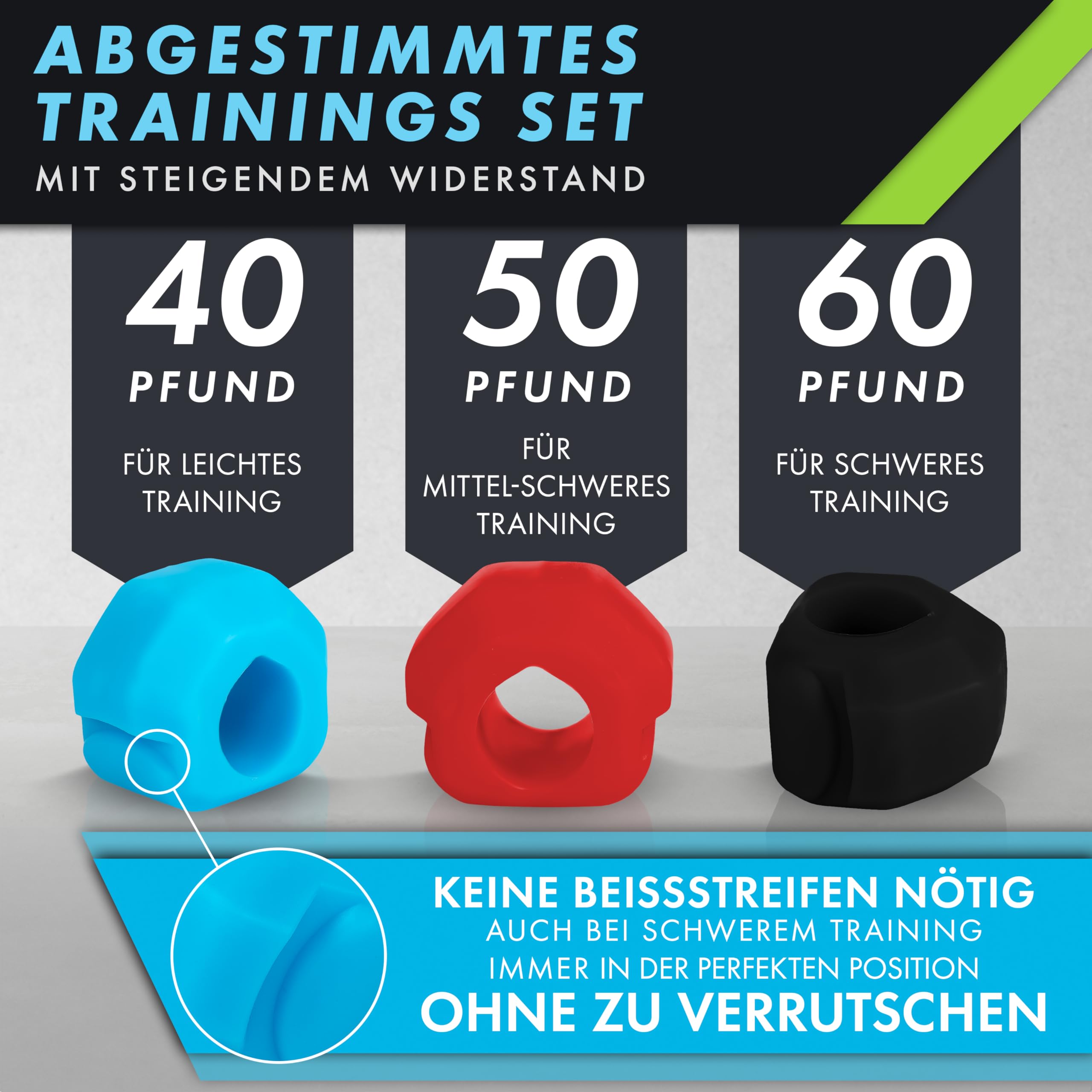 Pino Trainer Set 2.0 | L'originale – allenamento della mascella con il toner Jawline Trainer & Jawline, rimozione del mento doppio; allenamento viso e anti-rughe