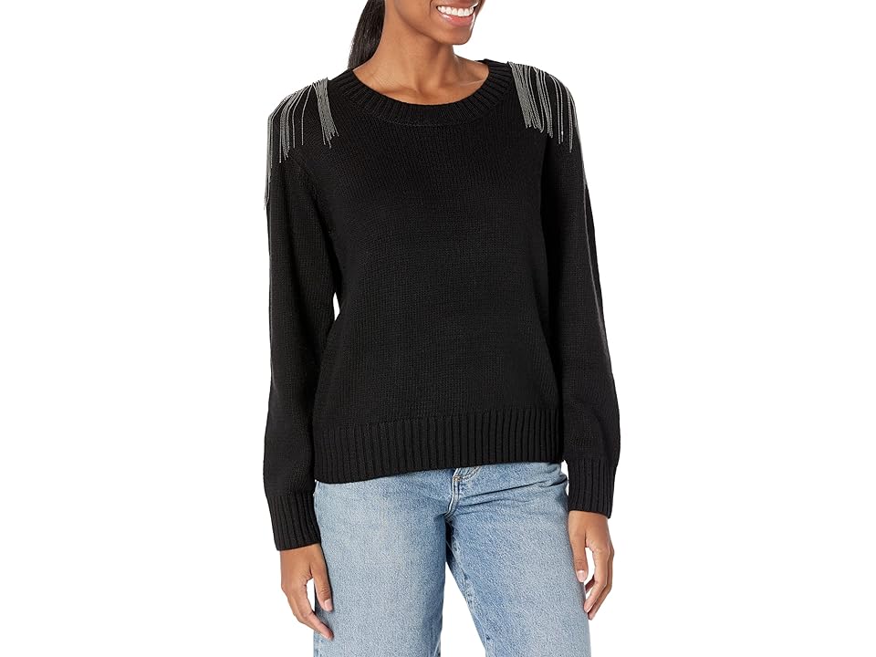 Wildfox Sympatico Sweater (Jet Black) Women's Clothing INTERNATIONAL SHIPPING
